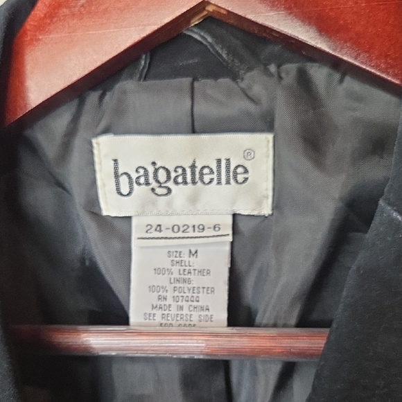 Bagatelle Vintage Women's Black Leather Suede Blazer - Picture 4 of 5
